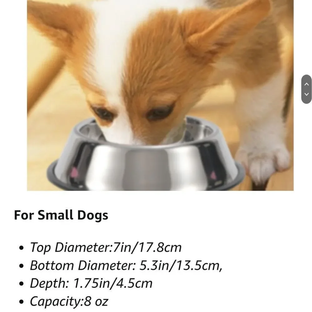LEACOOLKEY Stainless Steel 2 Pack Dog/Cat Bowls New With Tags Sz. Sall
